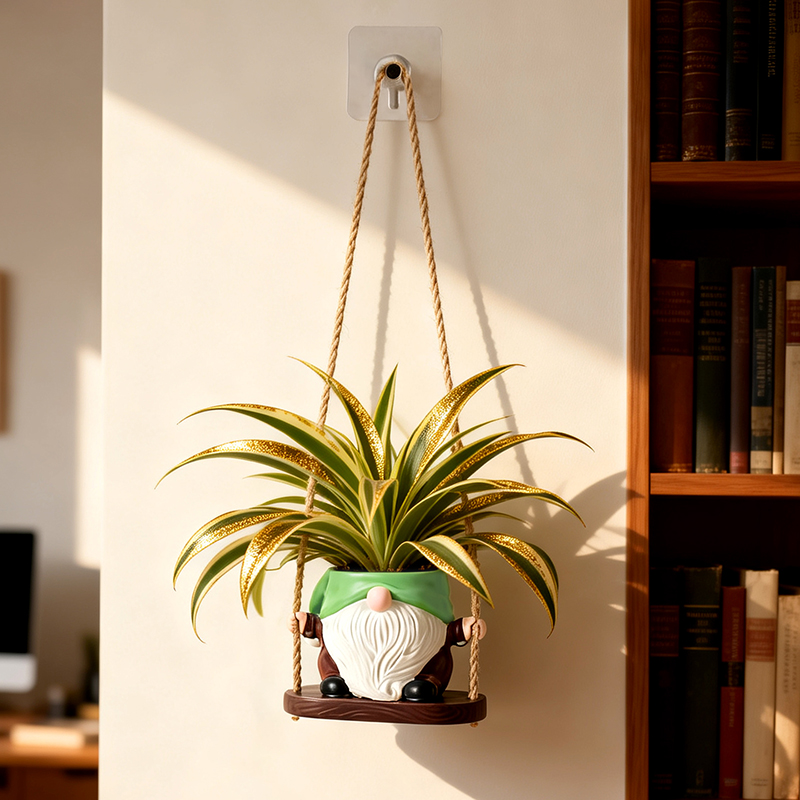 Bohemian Gnome Swing Hanging P - Echeveria Succulent review and price