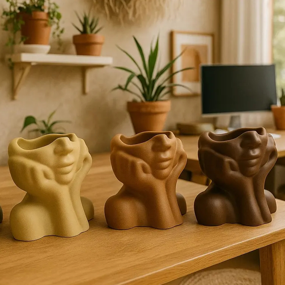 Abstract Face Planter Pot Sili - Echeveria Succulent review and price