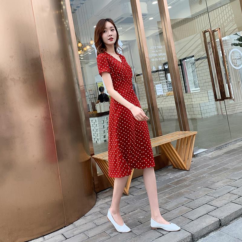 Chiffon Wrap Women Dresses Mid - Aglaonema Red review and price