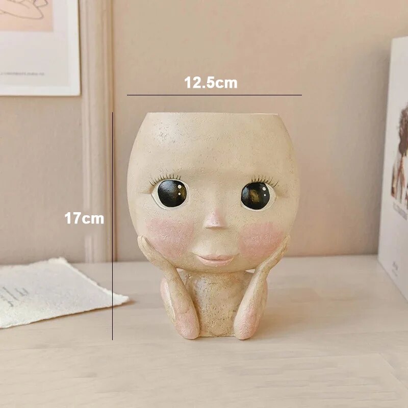 Girls Face Head Flower Planter - Echeveria Succulent review and price